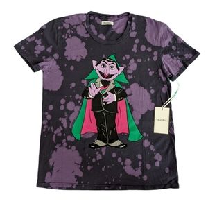 Lauren Moshi Wolf The Count Tee Purple Rain  Sesame Street Limited T-Shirt XS